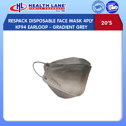 RESPACK  MASK MUKA 4PLY KF94 EARLOOP- GRADIENT GREY (20'S)